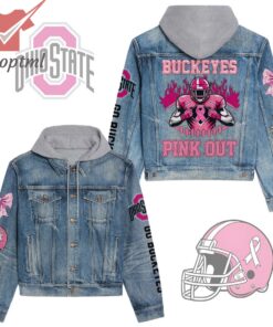 Ohio State Buckeyes Pink Out Hooded Denim Jacket