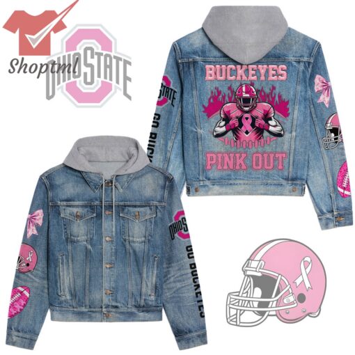 Ohio State Buckeyes Pink Out Hooded Denim Jacket