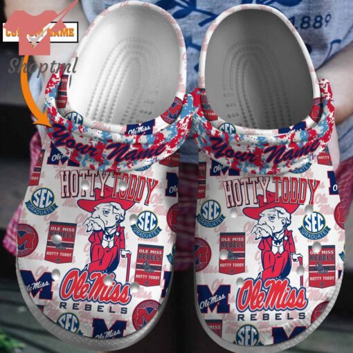 Ole Miss Rebels Hotty Toddy Custom Name Crocs Clogs