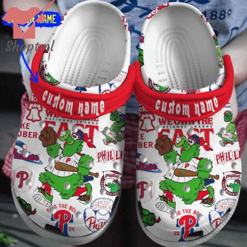 Philadelphia Phillies National League East Custom Name Crocs Clogs Shoes