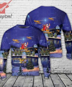 Piper Cub Floatplane Christmas Ugly Sweater