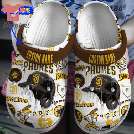 San Diego Padres MLB Custom Name Crocs Clogs Shoes