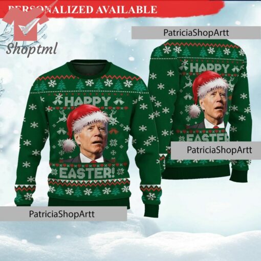 Santa Joe Biden Happy Easter Ugly Christmas Sweater