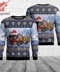 Scottish Fire & Rescue Service M01P2 SY19 AAU Christmas Ugly Sweater