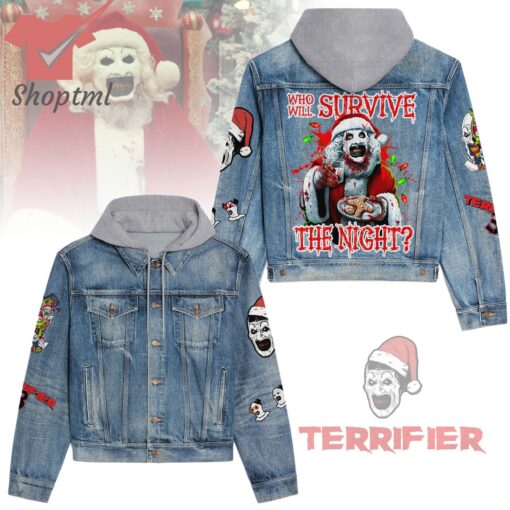 Terrifier Who Will Survive The Night Hooded Denim Jacket