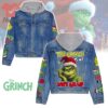 The Grinch Just Waiting For Grinch Mas Hooded Denim Jacket