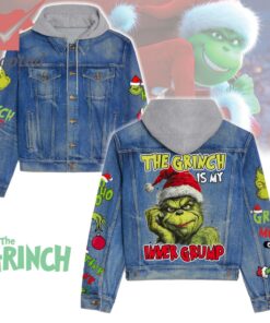 The Grinch Is My Inner Grump Hooded Denim Jacket