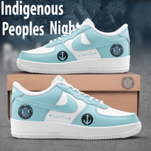 Seattle Kraken Indigenous Peoples Night Custom Name Nike Air Force 1 Sneaker