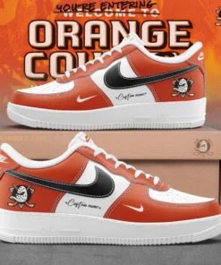 Anaheim Ducks Orange County 2024 Personalized Nike Air Force 1 Sneaker