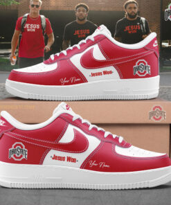 Ohio State Buckeyes FOLLOW JESUS custom name air force 1 sneaker