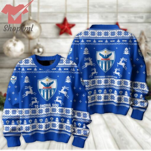 Anorthosis Famagusta Personalized Christmas Ugly Sweater