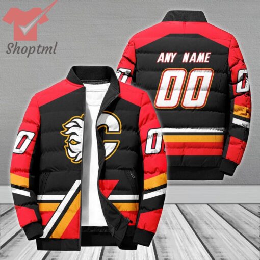 Calgary Flames NHL Personalized Bomber Puffer Jacket