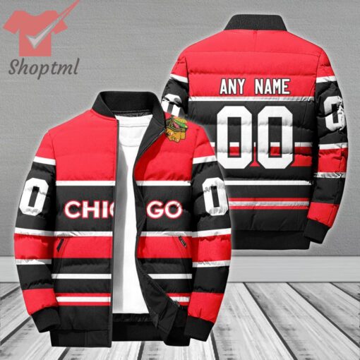 Chicago Blackhawks NHL Personalized Bomber Puffer Jacket