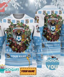 Coventry City FC Custom Name Christmas Ugly Sweater