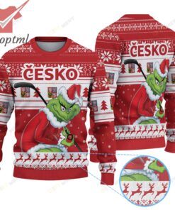 Czechia Hockey Team x Grinch Ugly Christmas Sweater