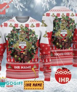 Doncaster Rovers FC Custom Name Christmas Ugly Sweater