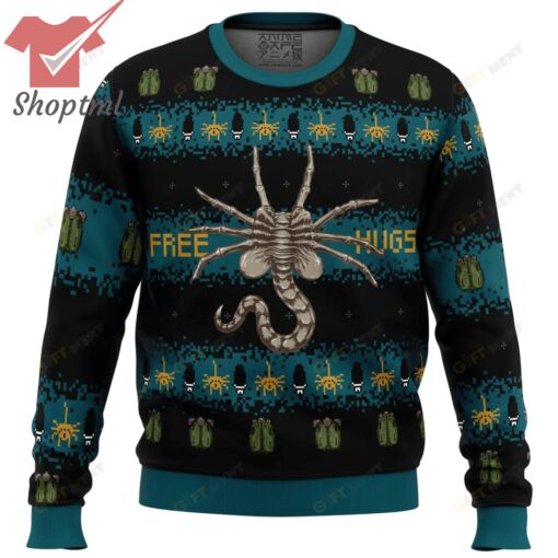 Free Hugs Alien Facehugger Ugly Christmas Sweater