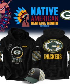 Green Bay Packers NFL 2024 Native American Heritage Month Waffle Hoodie