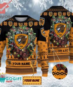 Hull City AFC Custom Name Christmas Ugly Sweater