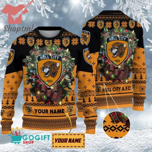 Hull City AFC Custom Name Christmas Ugly Sweater