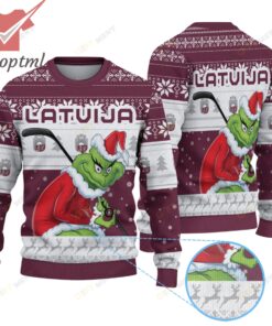 Latvija Hockey Team x Grinch Ugly Christmas Sweater