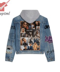 mary j blige rock roll hooded denim jacket 3 4oEbD