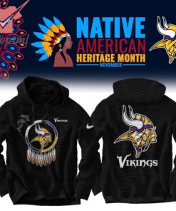 Minnesota Vikings NFL 2024 Native American Heritage Month Waffle Hoodie