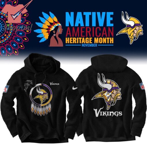 Minnesota Vikings NFL 2024 Native American Heritage Month Waffle Hoodie