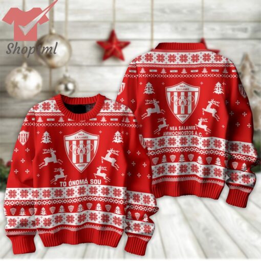 Nea Salamis Ammochostos A.C Personalized Christmas Ugly Sweater