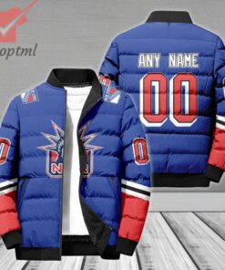 New York Rangers NHL Personalized Bomber Puffer Jacket