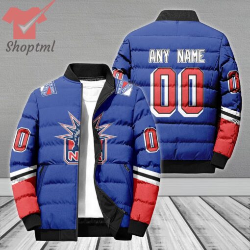 New York Rangers NHL Personalized Bomber Puffer Jacket