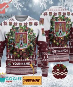 Northampton Town FC Custom Name Christmas Ugly Sweater