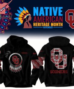 Oklahoma Sooners NCAA 2024 Native American Heritage Month Waffle Hoodie