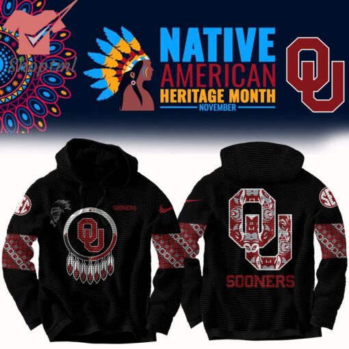 Oklahoma Sooners NCAA 2024 Native American Heritage Month Waffle Hoodie