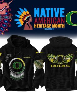 Oregon Football NCAA 2024 Native American Heritage Month Waffle Hoodie