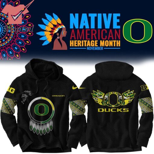 Oregon Football NCAA 2024 Native American Heritage Month Waffle Hoodie