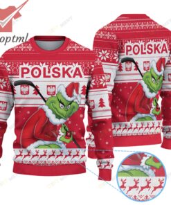 Poland Hockey Team x Grinch Ugly Christmas Sweater