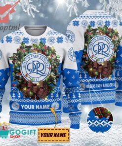 Queens Park Rangers FC Custom Name Christmas Ugly Sweater