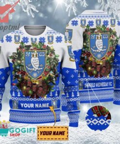 Sheffield Wednesday FC Custom Name Christmas Ugly Sweater