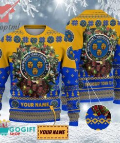 Shrewsbury Town FC Custom Name Christmas Ugly Sweater