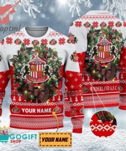 Sunderland AFC Custom Name Christmas Ugly Sweater