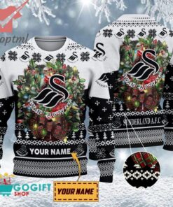 Swansea City AFC Custom Name Christmas Ugly Sweater