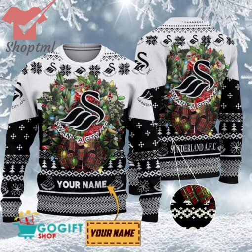 Swansea City AFC Custom Name Christmas Ugly Sweater