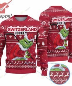 Switzerland Hockey Team x Grinch Ugly Christmas Sweater