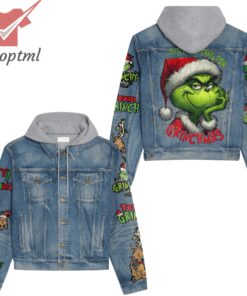 The Grinch Just Waiting For Grinchmas Hooded Denim Jacket