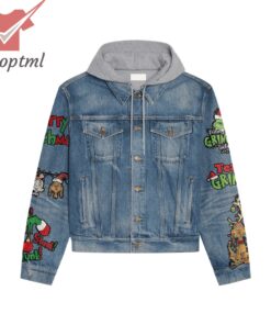 The Grinch Just Waiting For Grinchmas Hooded Denim Jacket