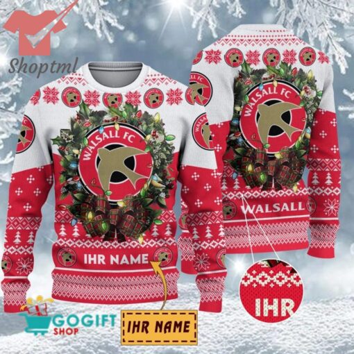 Walsall FC Custom Name Christmas Ugly Sweater