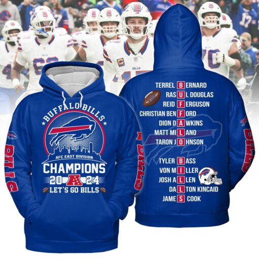 Buffalo Bills AFC East Division Champions 2024 Let’s Go Bills Hoodie Shirt