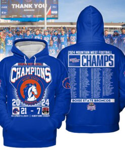 Boise State Broncos 2024 Mountain West Football Champs Hoodie Shirt