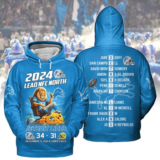 Detroit Lions 2024 Lead NFC North Hoodie Shirt